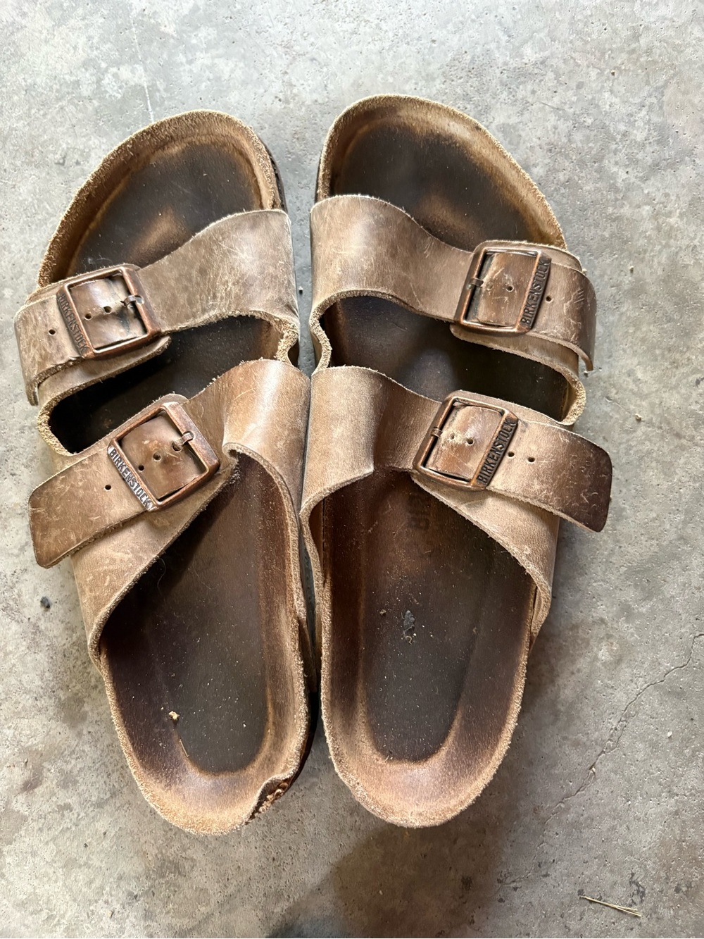 Birkenstock Brown Leather Double-Strap Men's Sandals